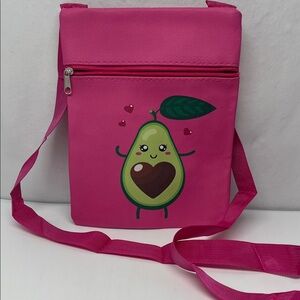 Pink Avocado Print Crossbody Bag